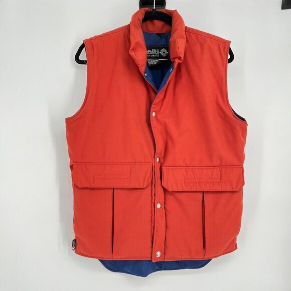 Allti Of Santa Fe Orange & Blue  Puffer‎ Vest Mens M Thinsulate 3M Insulation - Picture 1 of 7